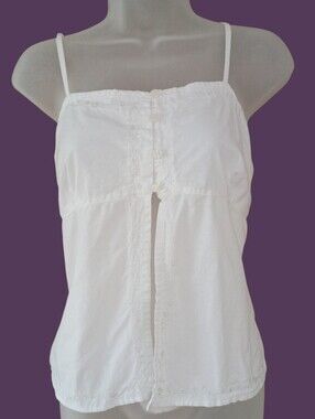 AKNY (Anne Klein New York )Gorgeous White Baby Doll Cami Top Medium EUC